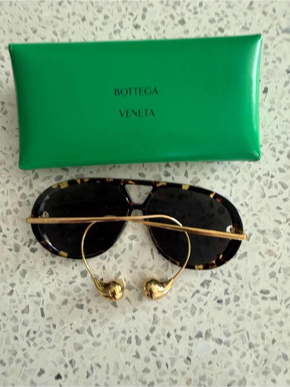 Bottega Veneta embellished Tortoiseshell Aviator Sunglasses
